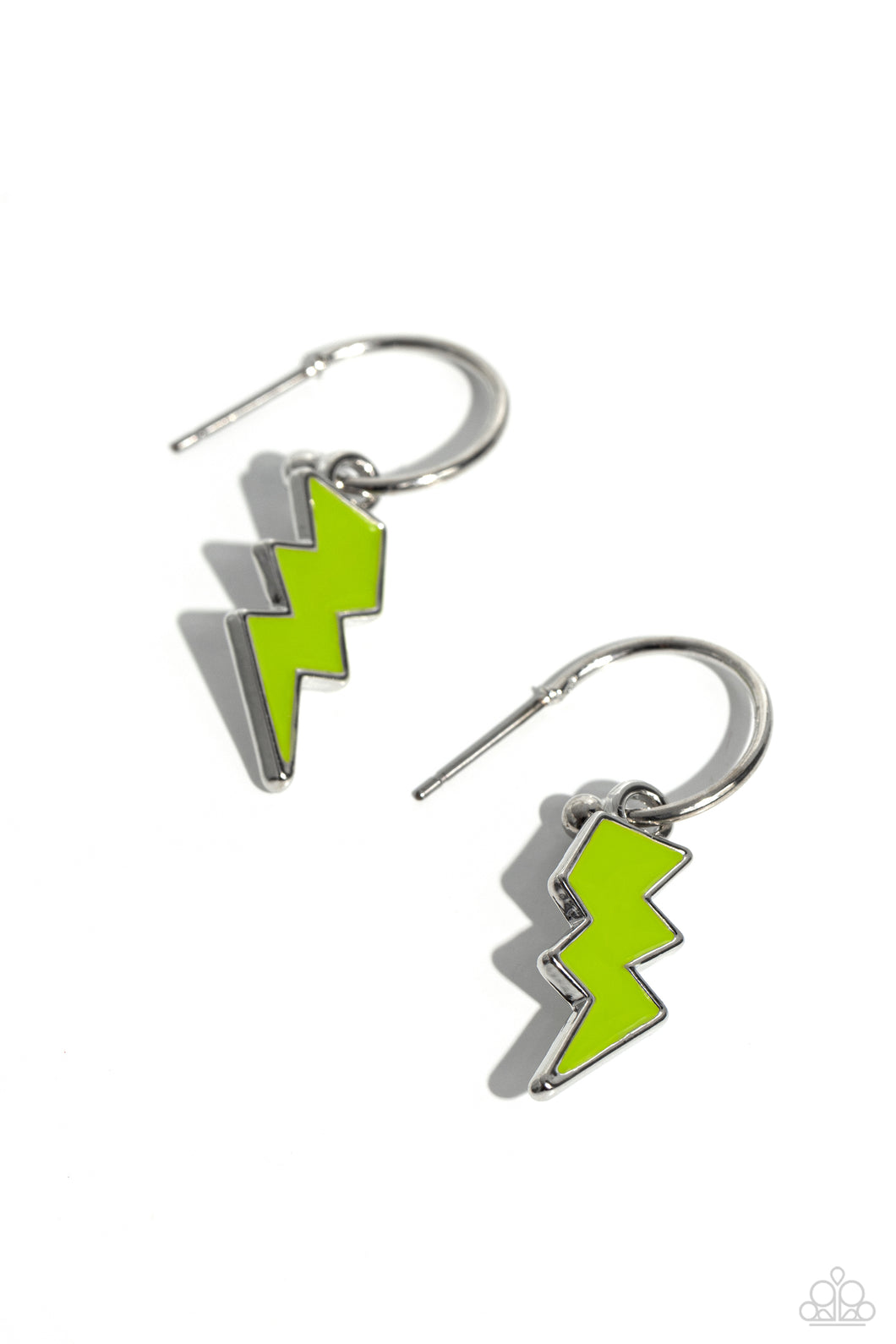 Lightning Limit - Green Hoop Earrings