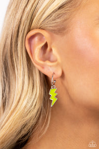 Lightning Limit - Green Hoop Earrings