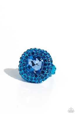 Glistening Grit - Blue Dainty Ring