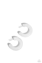 Load image into Gallery viewer, Glassy GAZE - White Hoop Earrings