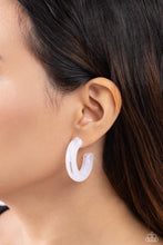 Load image into Gallery viewer, Glassy GAZE - White Hoop Earrings