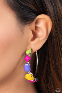 Geometric Gamer - Pink Hoop Earrings