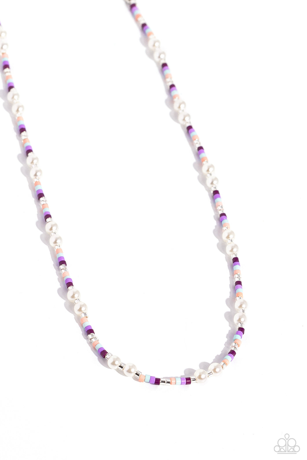 Colorblock Charm - Purple Necklace