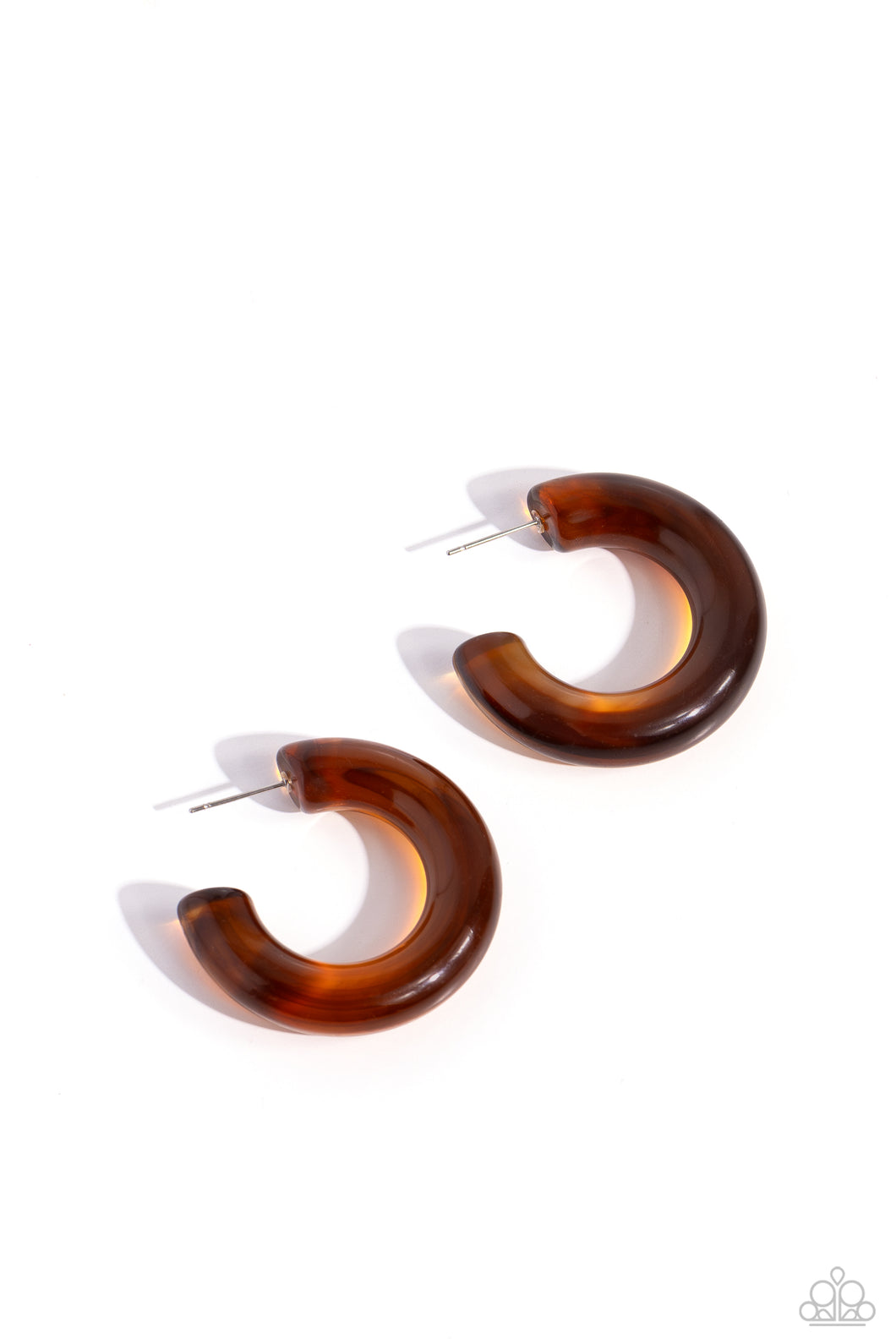 Glassy GAZE - Brown Hoop Earrings