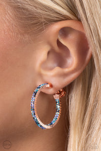 Outstanding Ombre - Copper Clip-On Hoop Earrings