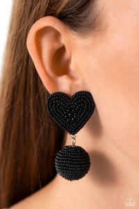 Spherical Sweethearts - Black Post Earrings