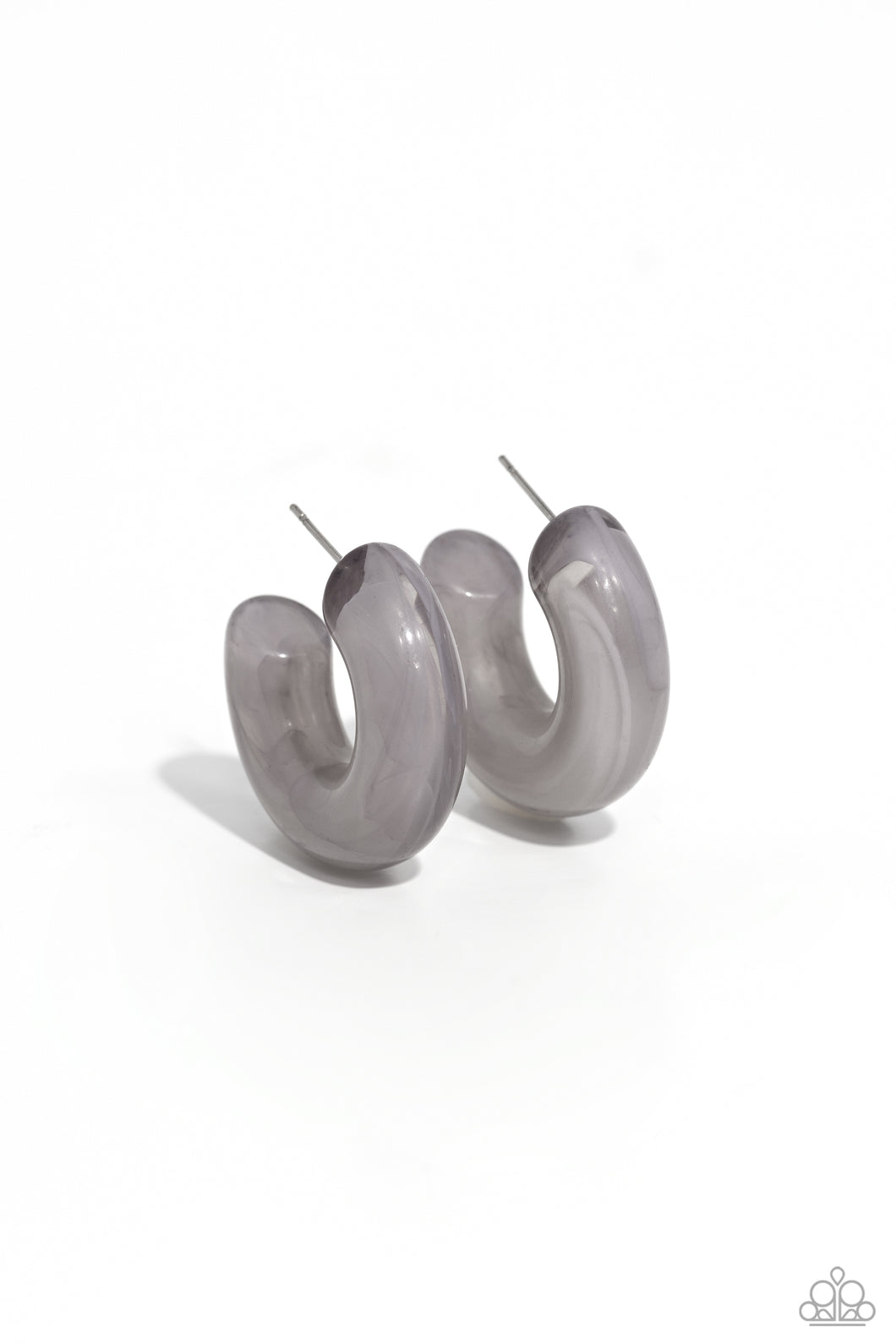 Acrylic Acclaim - Silver Hoop Earrings