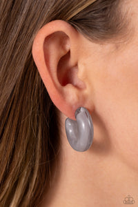 Acrylic Acclaim - Silver Hoop Earrings