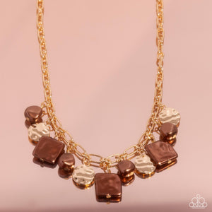 Sophisticated Squared - Brown Necklace