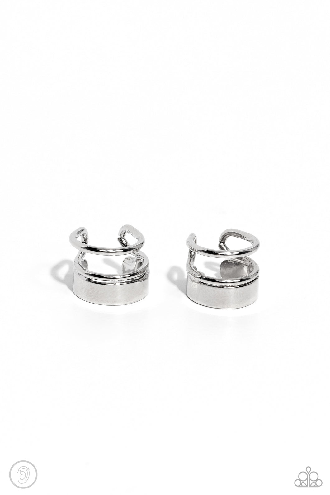 Never Look STACK - Silver Cuff Earrings