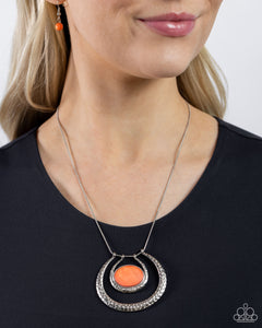 If the HORSESHOE Fits - Orange Necklace