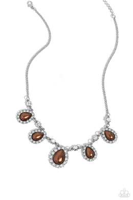 Teardrop Team - Brown Necklace