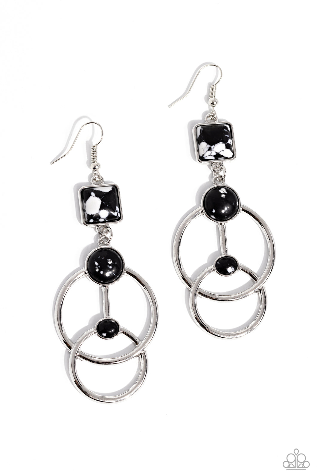 Interlocked Influence - Black Earrings