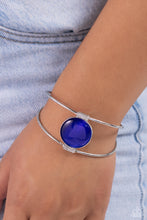 Load image into Gallery viewer, Candescent Cats Eye - Blue Cuff Bracelet