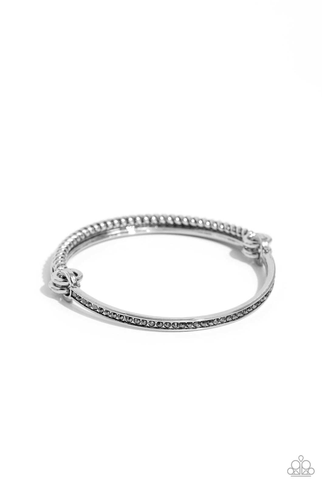 Thrilling Texture - Silver Bangle Bracelet