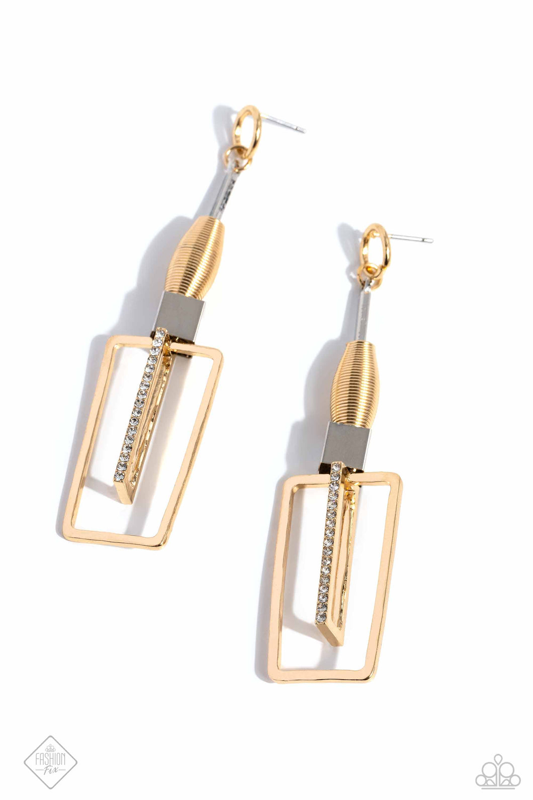 Clear the SQUARE - Gold Post Earrings