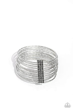 Load image into Gallery viewer, Shimmery Silhouette - Silver Bangle Bracelet