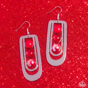 Layered Lure - Red Earrings