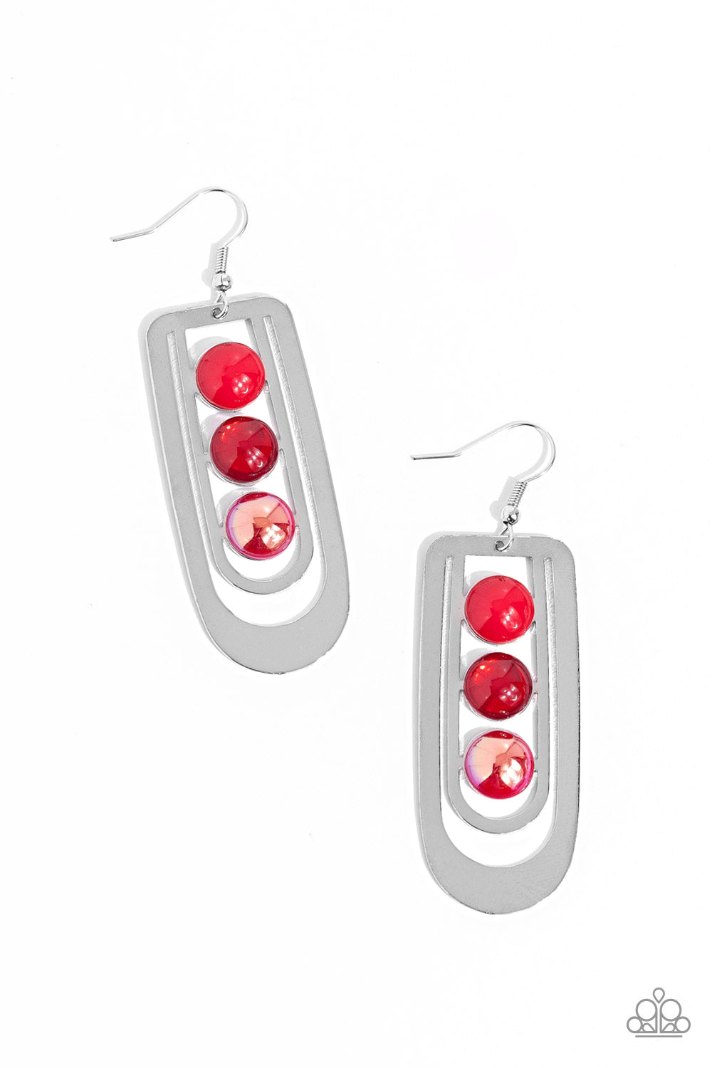 Layered Lure - Red Earrings