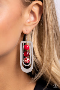 Layered Lure - Red Earrings