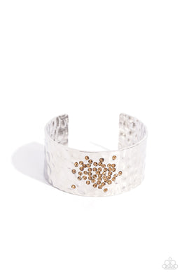 Speckled Sparkle - Brown Cuff Bracelet