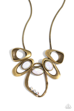 Gleaming Gala - Brass Necklace