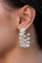 Load image into Gallery viewer, Resolutely Ruffled - White Hoop Earrings