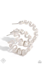 Load image into Gallery viewer, Resolutely Ruffled - White Hoop Earrings