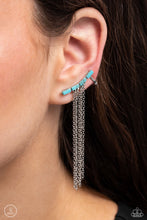 Load image into Gallery viewer, Fault Line Fringe - Blue Ear Crawler Earrings