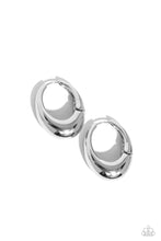 Load image into Gallery viewer, Oval Official - Silver Hinge Hoop Earrings