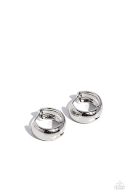 Hinged Halftime - Silver Hinge Hoop Earrings