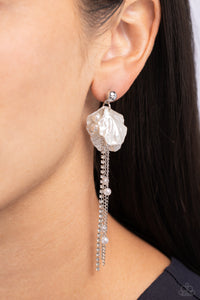 Graceful Gesture - White Post Earrings