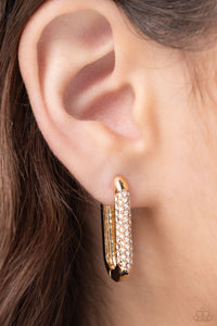 Generating Glitter - Gold Hinge Hoop Earrings