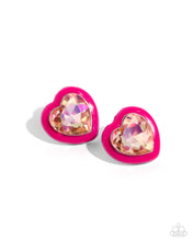 Load image into Gallery viewer, Heartfelt Haute - Pink Post Earrings