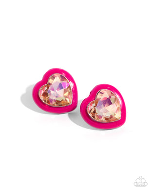 Heartfelt Haute - Pink Post Earrings