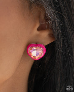 Heartfelt Haute - Pink Post Earrings