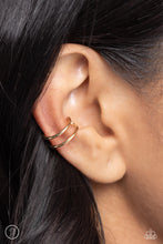 Load image into Gallery viewer, Metallic Moment - Gold Cuff Earrings