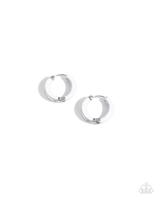 Pivoting Paint - White Hinge Hoop Earrings