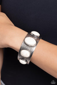 Earthy Echo - White Cuff Bracelet