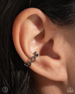 Mandatory Musings - Black Gunmetal Cuff Earrings