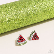 Load image into Gallery viewer, Watermelon Slice - Red Post Earrings