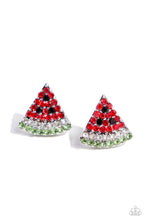 Load image into Gallery viewer, Watermelon Slice - Red Post Earrings