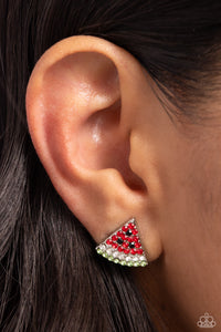 Watermelon Slice - Red Post Earrings