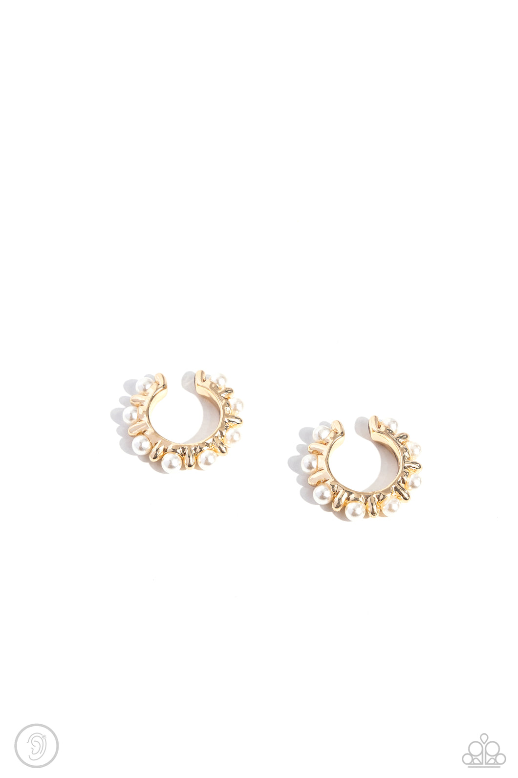 Bubbly Basic - Gold Cuff Earrings