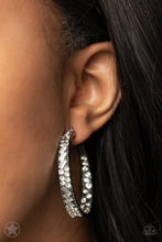 Load image into Gallery viewer, GLITZY By Association - Gunmetal Hoop Earrings