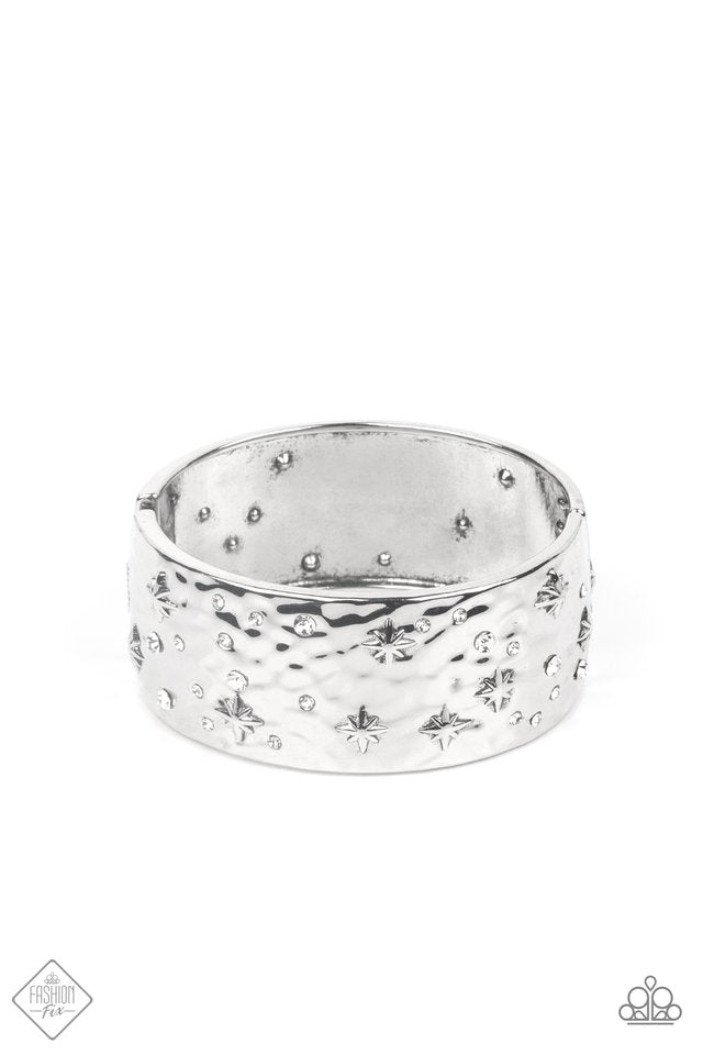 Across the Constellations - White Hinged Bracelet