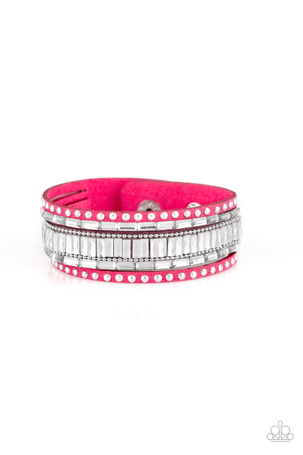 Rock Star Rocker - Pink Adjustable Snap Closure Bracelet