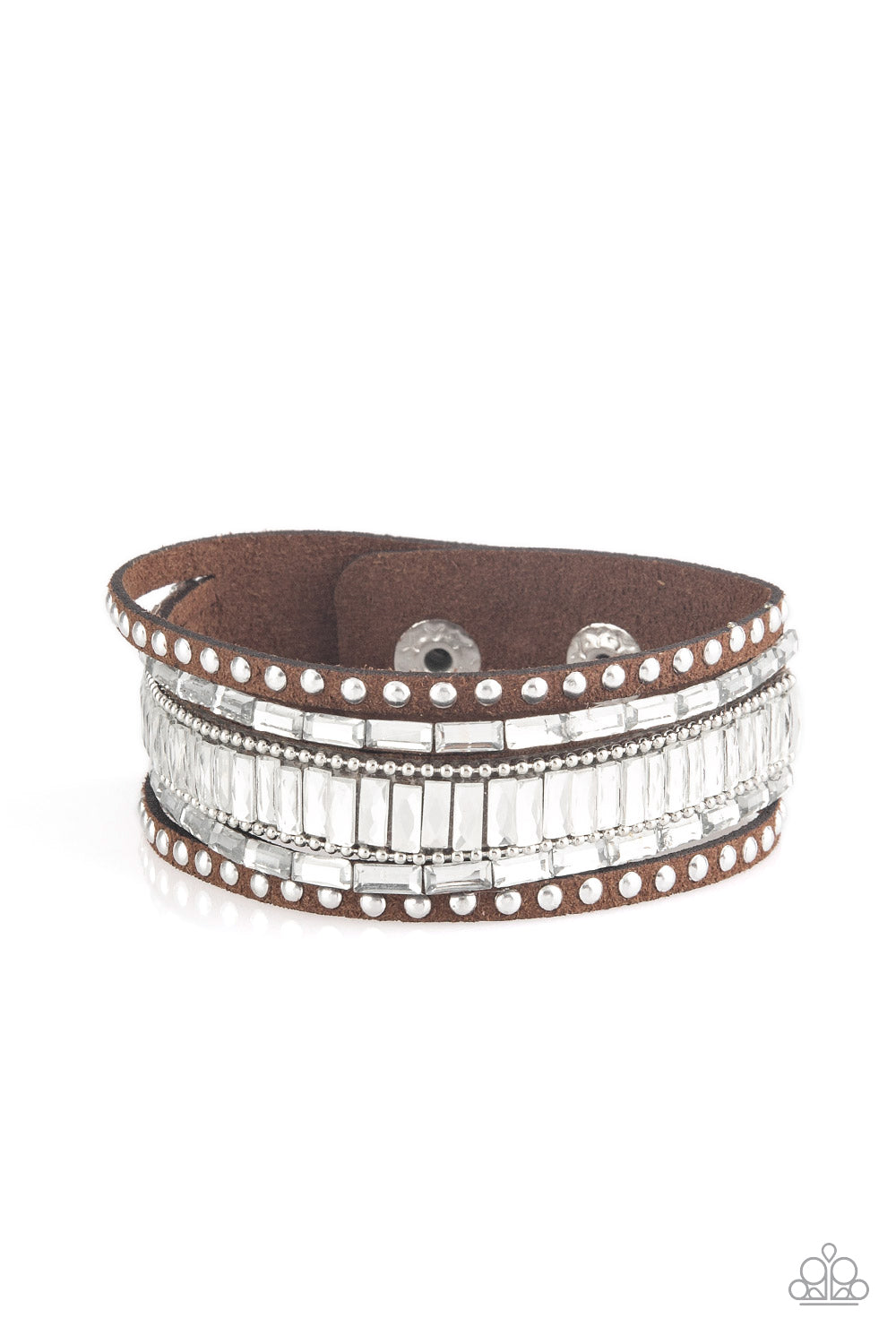 Rock Star Rocker - Brown Adjustable Snap Closure Bracelet