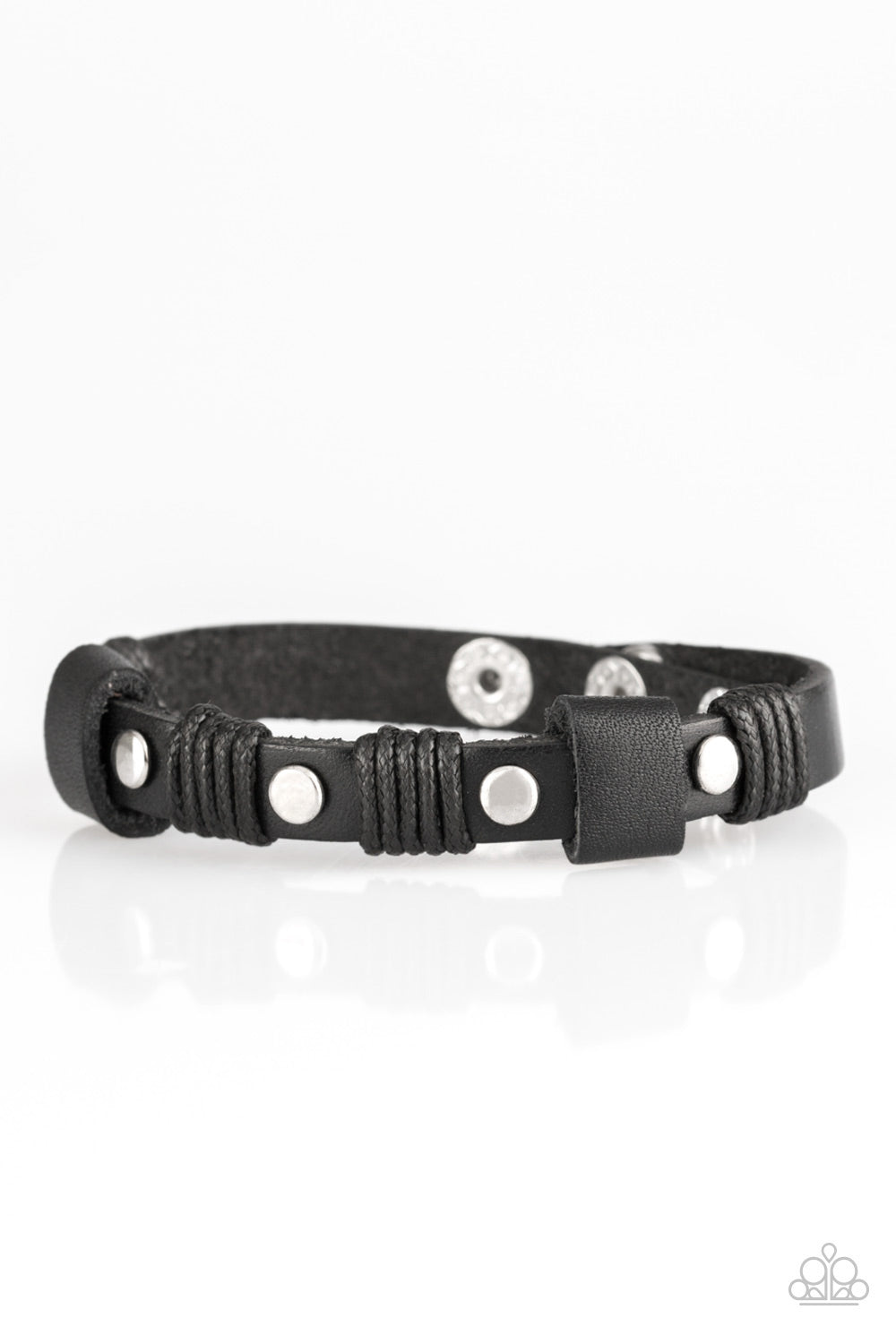 Road Burner - Black Adjustable Snap Closure Bracelet