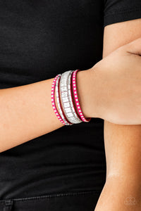 Rock Star Rocker - Pink Adjustable Snap Closure Bracelet